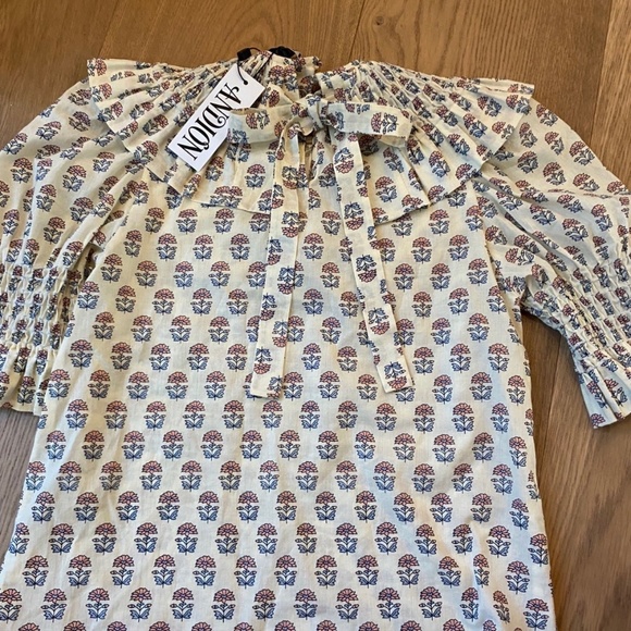 Andion block print bib accordion top for Easter - Picture 4 of 10